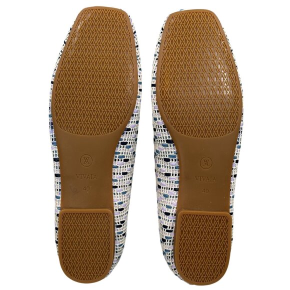 Vivaia NWOB Margot 2.0 Blue White Slip-On Walking Ballet Flats Size 9.5 - Picture 6 of 9